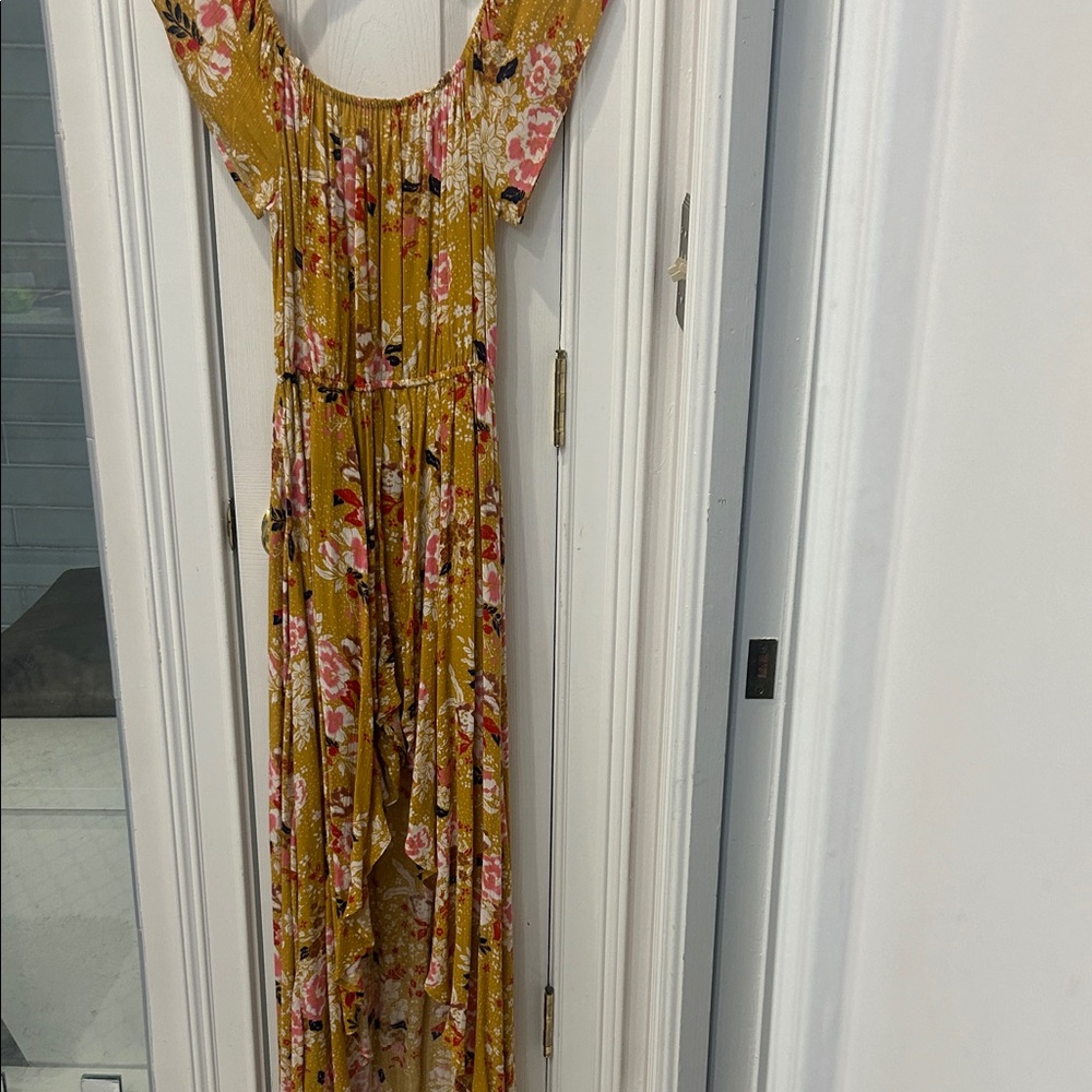 Altar'd State Mustard Floral Maxi Dress